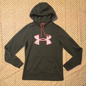 Under Armour olive green Hoodie with Pink real tree camo